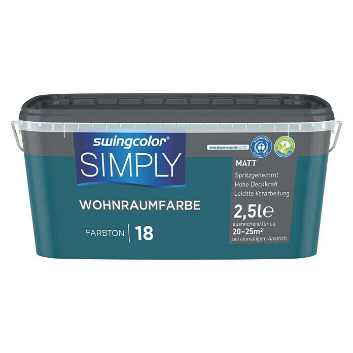 swingcolor Muurverf SIMPLY NR. 18 (Blauw - Nr. 18, Mat, 2,5 l) | BAUHAUS