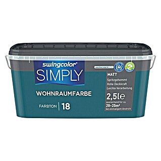 swingcolor Muurverf SIMPLY NR. 18 (Blauw - Nr. 18, 2,5 l)
