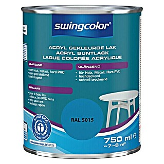 swingcolor Acryllak RAL 5015 Hemelsblauw (Hemelsblauw, 750 ml, Glanzend)