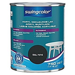 swingcolor Kleurlak RAL 7016 Antracietgrijs (Antracietgrijs, 750 ml, Glanzend)