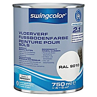 swingcolor Vloerlak (Wit, Zijdemat, 750 ml)