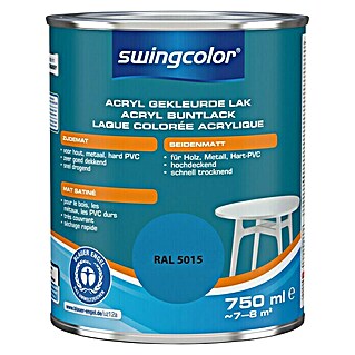 swingcolor Acryllak RAL 5015 Hemelsblauw (Hemelsblauw, 750 ml, Zijdemat)