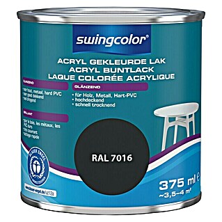 swingcolor Acryllak RAL 7016 Antracietgrijs (Antracietgrijs, 375 ml, Glanzend)