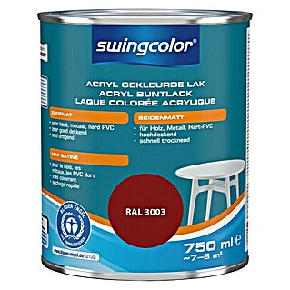 swingcolor Acryllak RAL 3003 Robijnrood  (Robijnrood, 750 ml, Zijdemat)