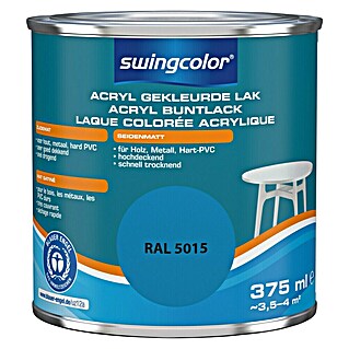 swingcolor Acryllak RAL 5015 Hemelsblauw (Hemelsblauw, 375 ml, Zijdemat)