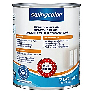 swingcolor Renovatieverf RAL 9010 Wit (Gebroken wit, 750 ml, Zijdemat)