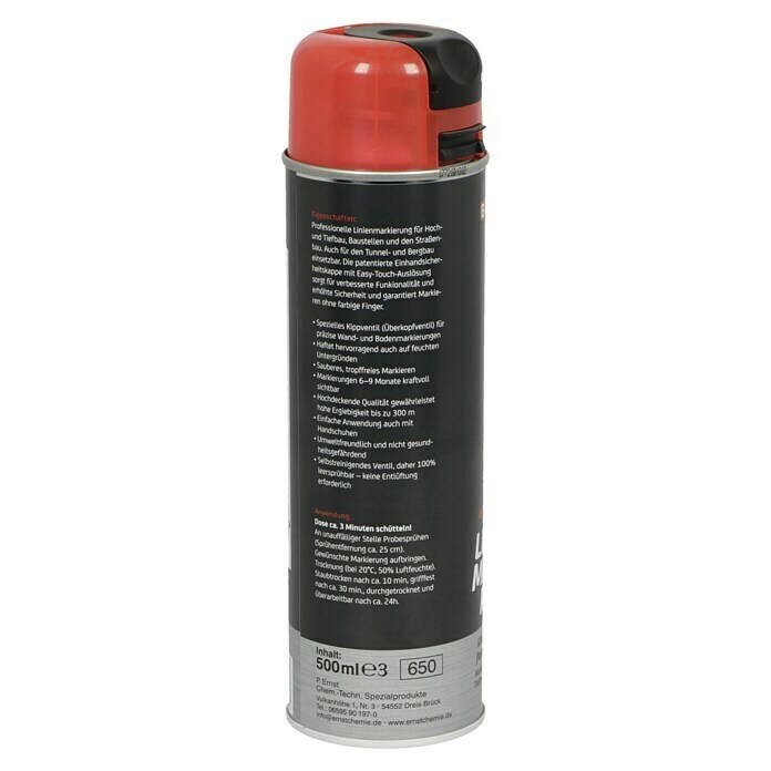 Profi Depot LinienmarkiererFeuerrot, 500 ml Left Side View