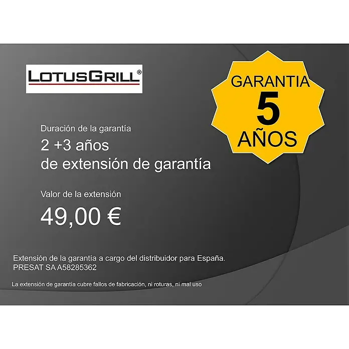 LotusGrill Barbacoa de carbón XL - Diámetro de la superficie de la parrilla: 43 cm, Rojo - LotusGrill ofrece una garantía extendida de 5 años para asar sin preocupaciones, cubriendo defectos de fabricación y brindando seguridad adicional.
