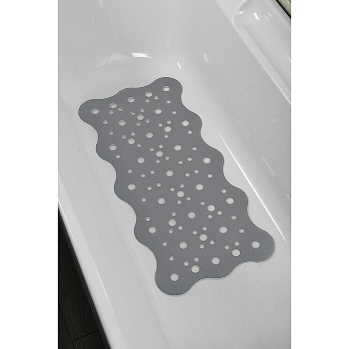 Tappeto antiscivolo per vasca da bagno (L x L: 72 x 34 cm, grigio)