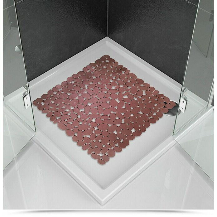 Tappeto antiscivolo per doccia Sassolini (L x L: 52 x 52 cm, bianco)