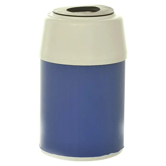 Aktivkohlefilter - Passend für: Wasserfiltergehäuse 5 Zoll, Max. Fördermenge: 3,8 l/min - Ein blauer und weißer Abfalleimer mit einem schwarzen Ring an der Oberseite des weißen Teils für mehr Stabilität und einen festen Halt.
