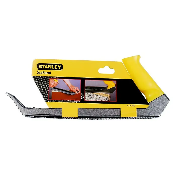 Stanley Kombihobel Surform - Kunststoff - Stanley Surform Hobel mit gelbem Griff zum mühelosen Formen von Holz und anderen Materialien.