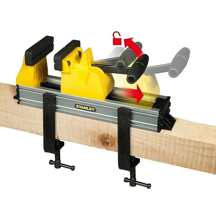 Stanley Schraubstock 0-83-179 - Spannweite: 115 mm, Kunststoff - Stanley-Mehrzweck-Schraubstock mit verstellbaren Backen und Klemmen zur sicheren Befestigung an Werkbänken für diverse Arbeiten.