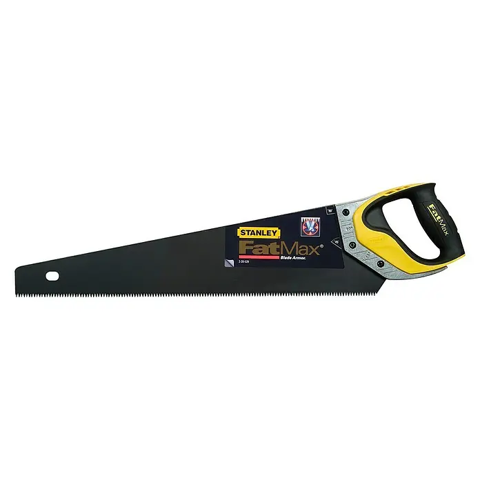 Stanley FatMax Handsäge Gen2 Appliflon - Länge: 500 mm - Stanley FatMax Handsäge mit schwarzem Sägeblatt und gelb-schwarzem Griff für präzise Schnitte bei Holzbearbeitungsarbeiten.