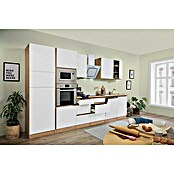Respekta Premium Küchenzeile GLRP345HESWMGKE (Breite: 345 cm, Mit Elektrogeräten, Weiß matt)