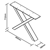 Pur Iternal Black Edition Tischbein Strong (900 x 180 x 712 mm, Schwarz, X-Form, Passend für: Tischplatten Breite ≥ 100 cm, 2 Stk.) | BAUHAUS