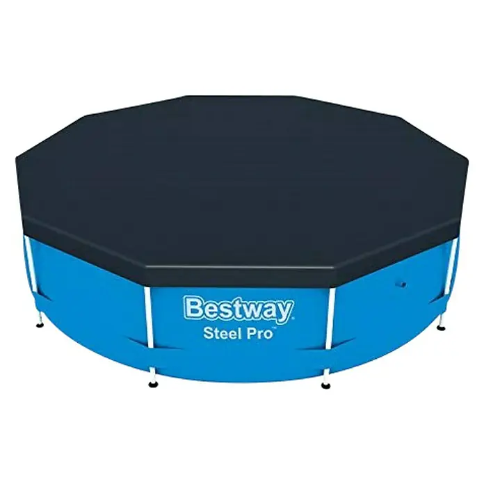 Bestway Pool-Abdeckplane - Kunststoff - Bestway Steel Pro Pool mit Abdeckung in blau und schwarz. Ein hochwertiger Pool für den Garten.
