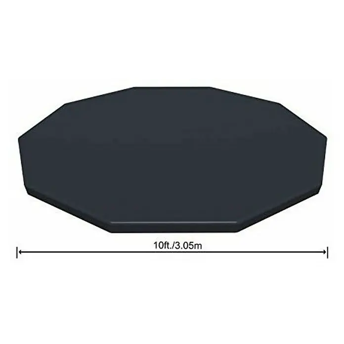 Bestway Pool-Abdeckplane - Kunststoff - Abbildung eines schwarzen, achteckigen Trampolin-Sprungtuchs, das 10 ft/3,05 m groß ist.