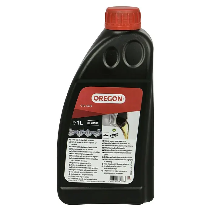 Oregon Aceite para cadena - 1 l - Aceite para motosierra Oregon 010-4935, 1 litro, para un rendimiento óptimo y una larga vida útil de su motosierra, ya disponible.