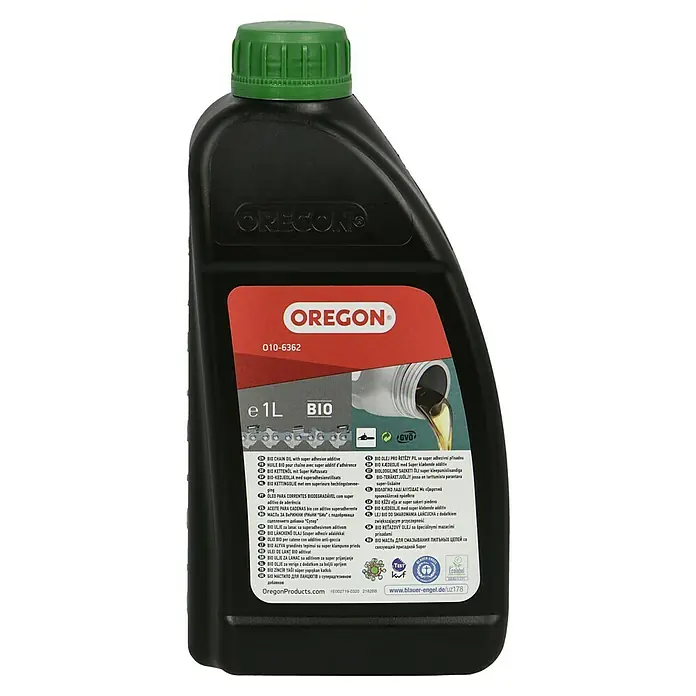 Oregon Bio-Kettenhaftöl - 1 l - Produktfoto: Oregon Bio-Kettenöl 1 Liter, biologisch abbaubares Kettenöl mit super Haftzusatz für Kettensägen für optimale Schmierung.