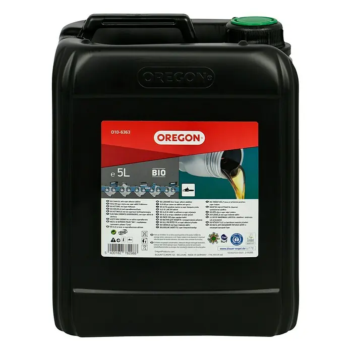 Oregon Bio-Kettenhaftöl - 5 l - Oregon Bio Kettenöl Kanister mit 5 Litern Inhalt. Das Öl schützt Kettensägen und sorgt für eine lange Lebensdauer.