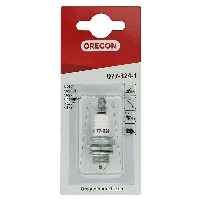 Oregon Zündkerze Q 77-324-1 - Passend für: Ausgewählte Bosch & Champion Gartenmaschinen - Oregon Q77-324-1 Zündkerze von Bosch und Champion in Blisterpackung, geeignet für Motorsägen, Rasentrimmer und Rasenmäher.