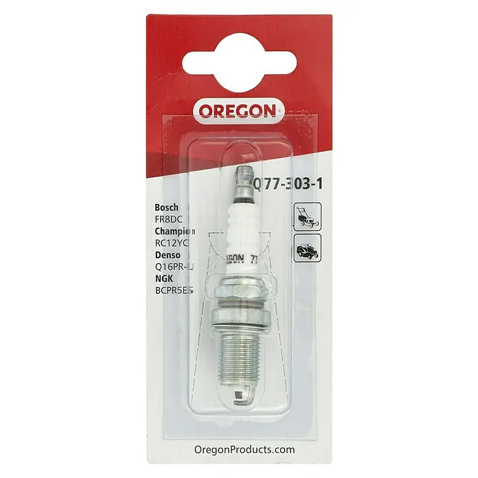 Oregon Zündkerze Q77-303-1 - Passend für: Ausgewählte Bosch, Champion, Denso & NGK Rasenmäher - Oregon Zündkerze Q77-303-1 für Rasenmäher und Gartengeräte. Kompatibel mit Bosch, Champion, Denso und NGK.