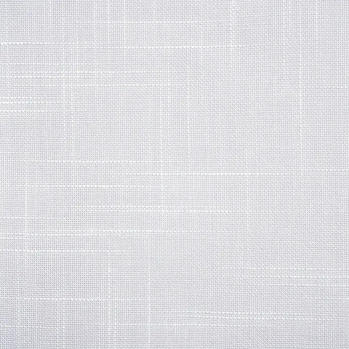 Estor enrollable Paqueto Linum - An x Al: 90 x 190 cm, Blanco, Unicolor - Primer plano de un tejido blanco con una fina textura de tejido, ideal para proyectos textiles y decoraciones.