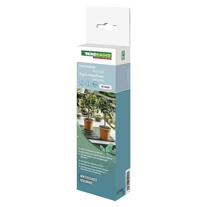 Windhager Winterschutz Heizmatte - 24 x 38 cm, 18 W - Heizmatte MEDIUM von Windhager für den Winterschutz von Pflanzen im Innen- und Außenbereich, 18 Watt Leistung.