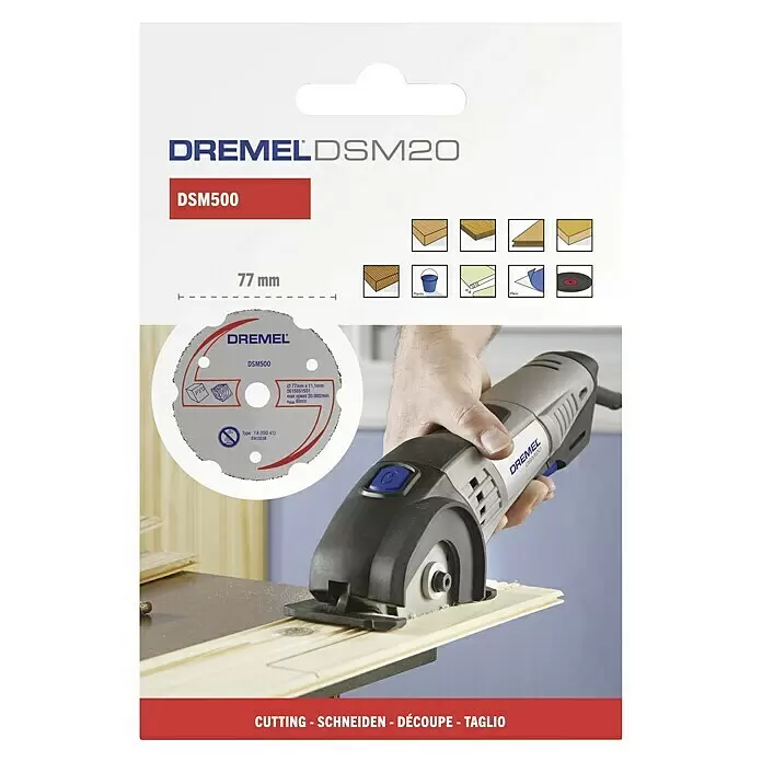 Dremel Karbid-Trennscheibe DSM 500Durchmesser Scheibe: 77 mm, Geeignet für: Holz, Schnitttiefe: 20 mm, 1 Stk. Front View