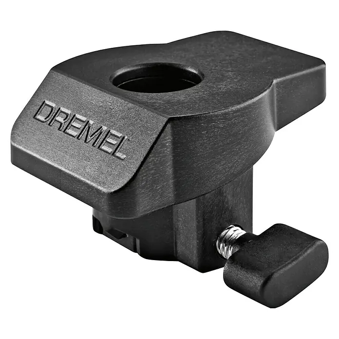Dremel Modellierungstisch 576 - Passend für: Dremel Multifunktionsgeräte - Nahaufnahme eines Dremel-Werkzeugvorsatzes, ein Zubehörteil für Dremel-Rotationswerkzeuge. Ideal zum stationären Einsatz für präzise Arbeiten.