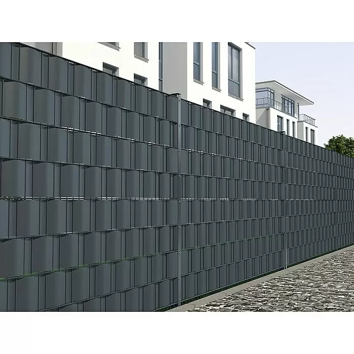 Hadra Sichtschutzstreifen - 250 x 190 cm, Anthrazit - Stimmungsaufnahme