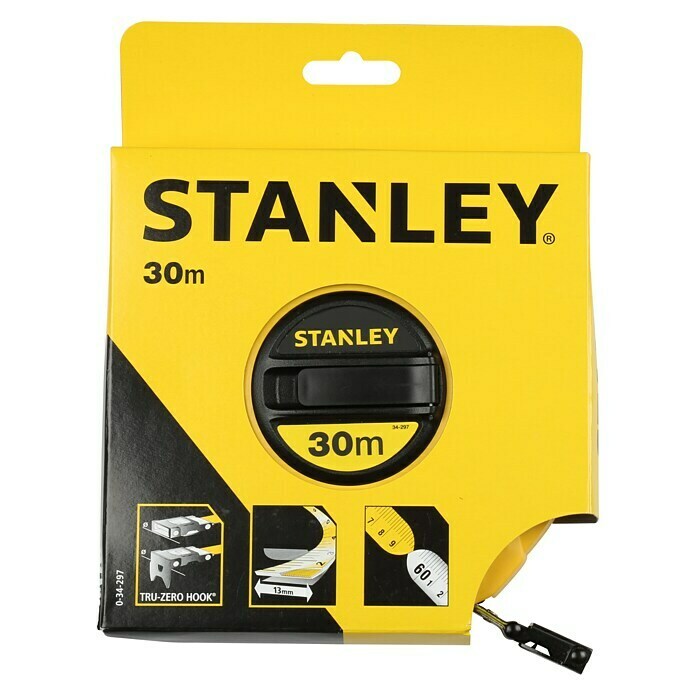 Stanley Merilni trak v roli Fiberglas  (Dolžina merilnega traku: 30 m) | 1942 - Maßbänder/Maßstäbe | BADM - Meßwerkzeuge | BAD - Handwerkzeuge | BA - Handwerkzeuge | B - Werkz/Masch/Maschzubeh/Auto | BAUHAUS