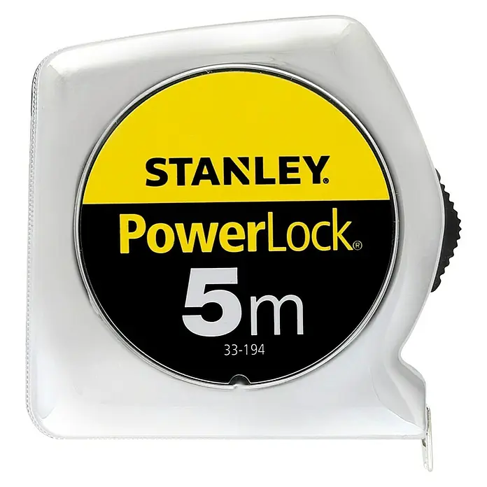 Stanley Kapselmaßband PowerLock - 5 m - Das Stanley PowerLock 5m Maßband mit robustem Gehäuse und präziser Messgenauigkeit für Profis und Heimwerker.