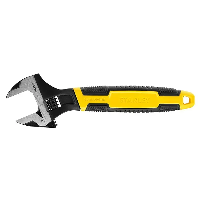 Stanley MaxSteel Rollgabelschlüssel - Länge: 250 mm - Verstellbarer Stanley-Schraubenschlüssel mit gelb-schwarzem Griff für optimalen Halt. Das Werkzeug für vielfältige Anwendungen.