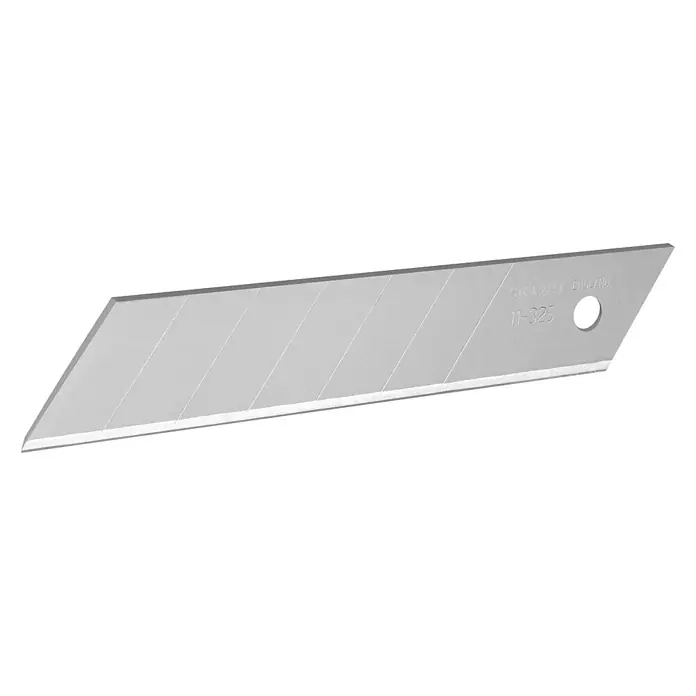 Stanley Ersatzklingen - Gesamtstückzahl: 10 Stk. - Nahaufnahme einer scharfen, silbernen Stanley 11-325 Trapezklinge für Cuttermesser, ideal für präzise Schnitte.