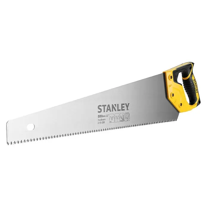 Stanley Handsäge - Blattlänge: 550 mm, 7 Stk. - Stanley Handsäge mit scharfem Sägeblatt und ergonomischem gelb-schwarzem Griff für präzise Holzarbeiten.
