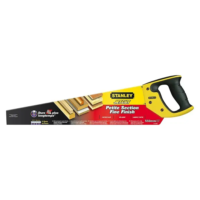 Stanley FatMax Handsäge - Blattlänge: 550 mm - Stanley Jetcut Handsäge mit feiner Zahnteilung für präzise Schnitte in Holz, Laminat und Kunststoff.