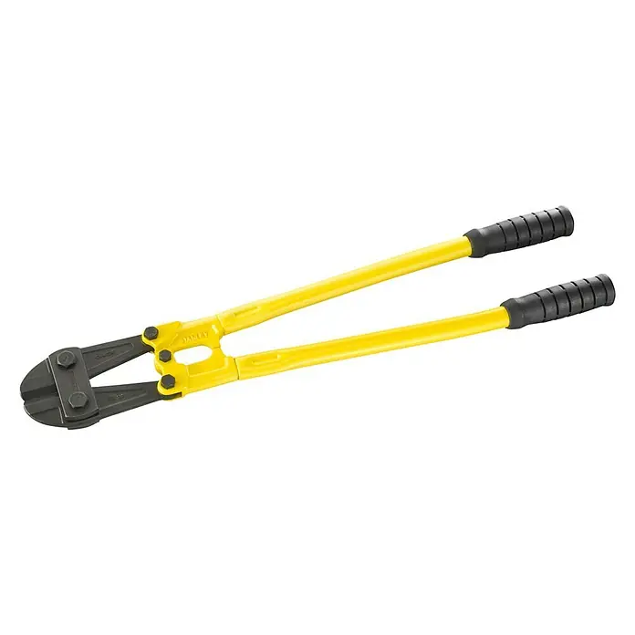 Stanley Bolzenschneider - Länge: 600 mm - Gelber Bolzenschneider von Stanley mit schwarzem Griff, ideal zum Schneiden von Bolzen und Metallstangen.