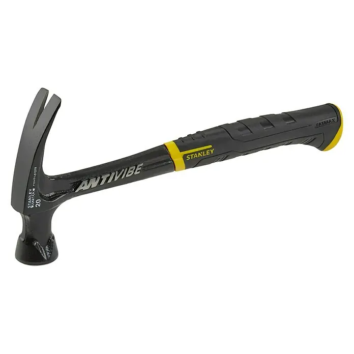 Stanley FatMax Klauenhammer ANTIVIBE - Gewicht Kopf: 567 g - Stanley FatMax Antivibe Hammer mit schwarzem Kopf und gelb-schwarzem Griff für optimale Vibrationsdämpfung und Komfort beim Arbeiten.