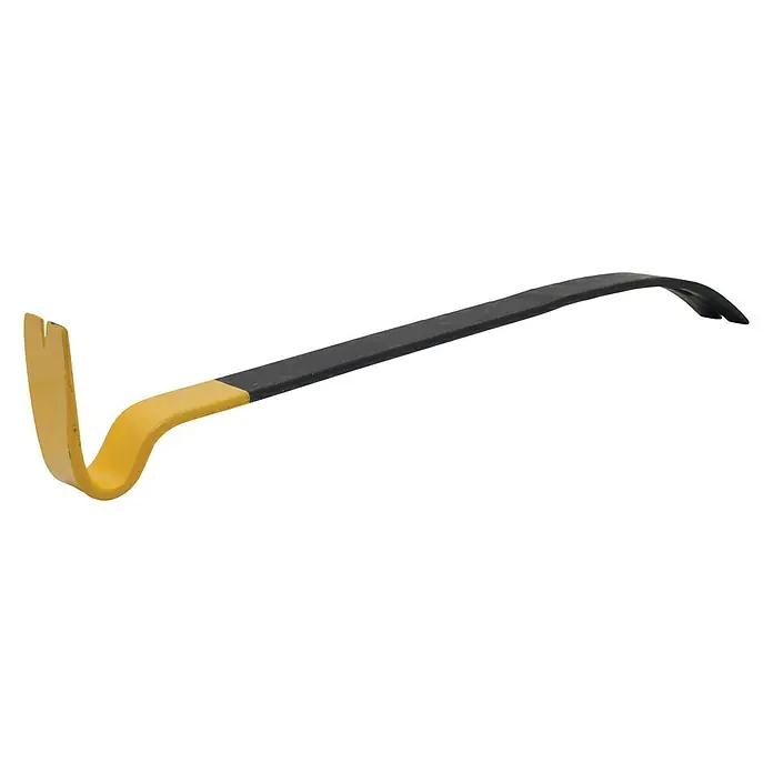 Stanley Präzisionseisen WONDER BAR® - L x B: 530 x 85 mm - Abgebildet ist ein Werkzeug, eine Schiene mit gelbem Griff, für Handwerker und Heimwerker.