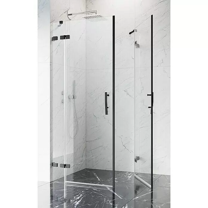 Camargue Air 2.0 Eckdusche B73+B74 - 87 x 97 x 200 cm, Beschichtet, Schwarz, Glasstärke: 8 mm - Stimmungsaufnahme