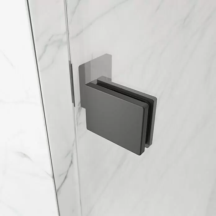Camargue Air 2.0 Eckdusche B73L+B78 - L x B x H: 87 x 97 x 200 cm, Beschichtet, Schwarz, Glasstärke: 8 mm, DIN Anschlag: Links - Detailaufnahme
