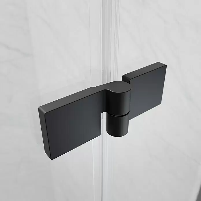 Camargue Air 2.0 Eckdusche B73R+B78 - L x B x H: 87 x 97 x 200 cm, Beschichtet, Schwarz, Glasstärke: 8 mm, DIN Anschlag: Rechts - Detailaufnahme