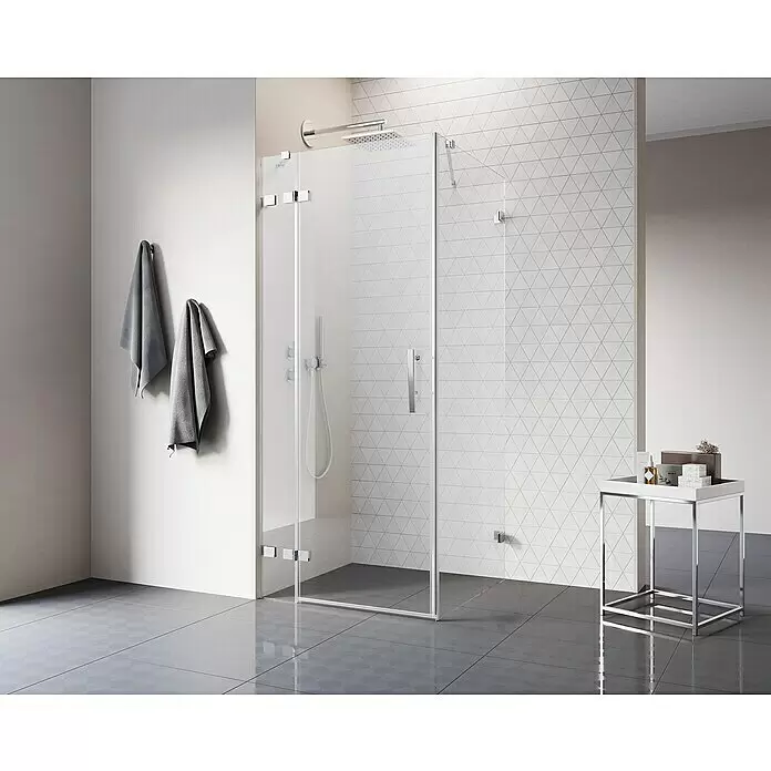 Camargue Air 2.0 Eckdusche C73L+C80L x B x H: 117 x 87 x 200 cm, Beschichtet, Stärke: 8 mm, Chrom