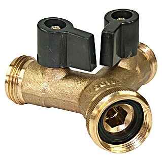 2-Wege-Verteiler (¾″, Messing, Blank)