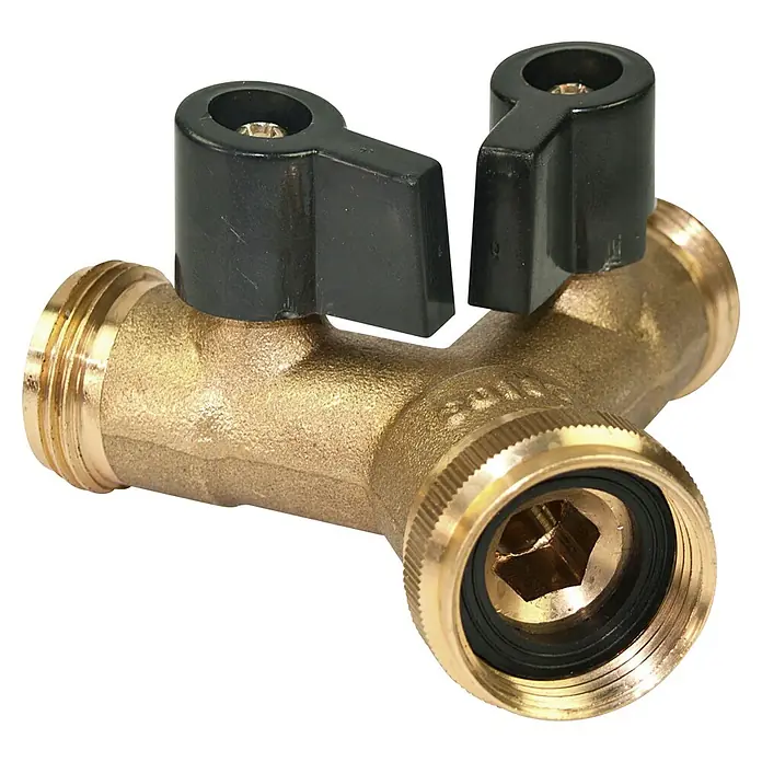 Produktbild von T-Stück 1/2 Zoll Aus Messing – 3-Wege Verteiler Für Trinkwasser, Heizung, Waschmaschine, Mit Dichtringen