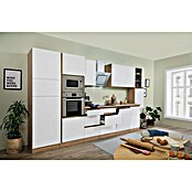 Respekta Premium Küchenzeile GLRP395HESWMGKE (Breite: 395 cm, Mit Elektrogeräten, Weiß matt)
