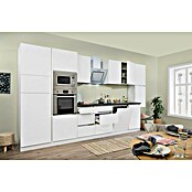 Respekta Premium Küchenzeile GLRP395HWWMGKE (Breite: 395 cm, Mit Elektrogeräten, Weiß matt)