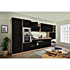 Respekta Premium Küchenzeile GLRP445HESSGKE (Breite: 445 cm, Mit Elektrogeräten, Schwarz Hochglanz)